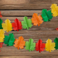 Guirlande de feuilles d'érable en papier de soie, décorations pour Halloween, Thanksgiving, Noël, 12', fabriquées à la main, prix d'usine, vente chaude