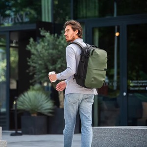 <b>Navy</b> Blue Nylon <b>Backpack</b> Softback Style Zipper Closure Water Resistant Unisex Multi Functional Shoulder Strap Webbing Handle - Product Image 5