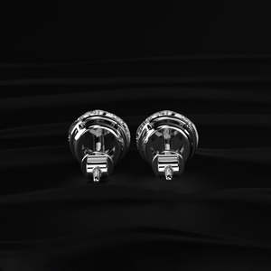 Oval Cut Moissanite Stud Earrings 4 TCW Colorless VVS 14K Gold 2 Carat Solitaire Hidden Halo <b>Screw</b> Back Handmade Bridal Jewelry - Product Image 5