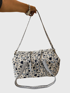 Bolsa de Mano Grande de Tela Bordada con Diseño Floral, Estilo Bohemio, Cierre de Cremallera, Asa Suave, para Viajes - Product Image 2