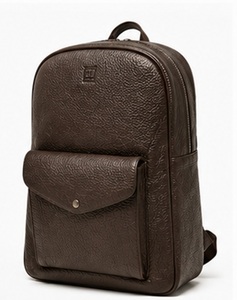 Premium Genuine Leather Casual Vintage Fashion Minimalist Men's Office Business Laptop Travel <b>Backpack</b> Polyester Zipper Stylish - Product Image 4