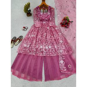 Party Wear XL Salwar Kameez Top and Bottom with Dupatta Polyester Comfortable and Stylish - Product Image 1