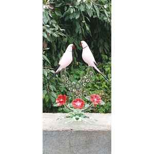 Tiny Glass World Parrot Couple Contemporary Glass <b>Crystal</b> Tabletop Vase <b>Set</b> of 2 for Office Decor - Product Image 6