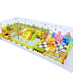 Aire de jeux intérieure commerciale, robuste et haute capacité, thème jungle, multi-jeux, avec toboggan et filet d'escalade, direct usine OEM - Product Image 1