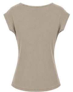 Blusa Casual de Verano para Mujer, Color Beige Claro, Personalizada por el Fabricante, Elegante, con Cuello de Flores, Manga Corta, Holgada, a la Moda - Product Image 2