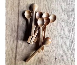 Cuchara de cocina de teca individual más vendida, utensilio de madera de mango largo con forma ovalada lisa para remover y servir sopas en sartenes antiadherentes - Product Image 5