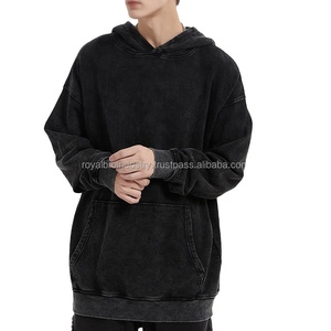 Haute qualité automne et hiver à capuche 380gsm pur coton à capuche flambant neuf lavage lâche hommes pull à capuche et sweat-shirts - Product Image 2
