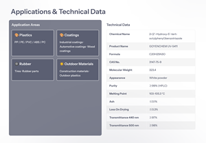 Estabilizador UV GYC para PP, PE y PVC |   Estabilizador de Luz, Absorbente de Rayos UV, Aditivo Anti-UV con 99% de Pureza para Recubrimientos de Plástico y Caucho - Product Image 2