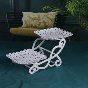 Luxury Round Cake Stand Dessert Display Plate Multi Tier Cupcake Holder Wedding Party Kitchen Home Modern Durable Metal Glass - Product Image 1