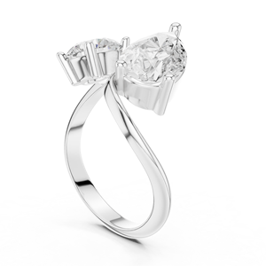 Anillo de compromiso solitario de plata 925 con diamante talla pera, anillo de joyería clásico de moissanita para mujer - Product Image 2