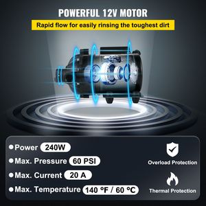 12V DC 7 GPM 60 PSI Max. Pompa per autolavaggio ad acqua salata universale autoadescante da 10 piedi con valvola in EPDM - Product Image 3
