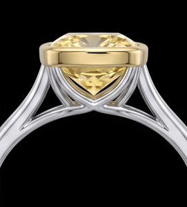 Fancy Yellow Squear <b>Cushion</b> Cut Lab Grown Diamond <b>Ring</b> For Women's Classic Jewelry | Engagement <b>Wedding</b> Party & Gift - Product Image 2