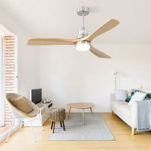 Ventilatore da soffitto a LED da 52 pollici per interni con luce dimmerabile, telecomando a 6 velocità, 3 pale in legno e motore DC reversibile per camere da letto - Product Image 3