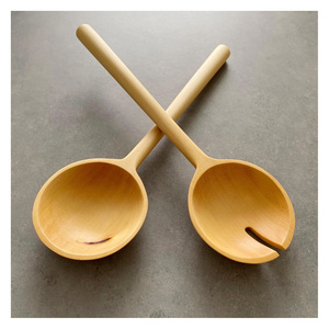 Superbe ensemble cuillère et fourchette à salade en bois – Couverts design faits main pour service de cuisine - Product Image 5