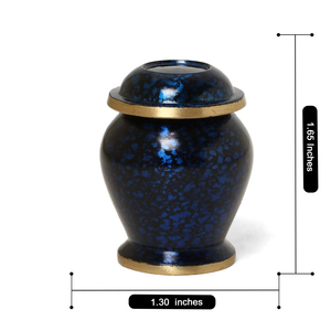 Urnes funéraires miniatures en laiton et marbre bleu, style américain, durables, lot de 4, pour cendres funéraires humaines, cendres commémoratives, crémation - Product Image 2