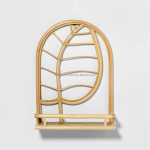 Nordic Vintage Bohemian Rattan Hanging <b>Wall</b> <b>Sticker</b> Flower Shape Handmade in Vietnam for Home <b>Decor</b> with Plant Pattern - Product Image 3