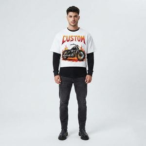 Camiseta de algodón estampada a la moda, estilo vintage, manga corta, lavada con ácido, con estampado gráfico, para un uso cómodo unisex. - Product Image 5