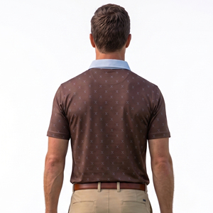 Polo de golf personnalisé pour hommes, vente en gros, design personnalisé, polo de golf sublimé, polo de golf à manches courtes pour hommes - Product Image 2