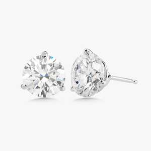 6 Carat Round Cut Lab Grown Diamond Stud Earrings 3ct Three Prong Martini Solitaire For Women 10k 14k 18k <b>Solid</b> Gold Manufacture - Product Image 4