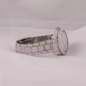 Montre de luxe classique en acier inoxydable avec cadran arabe, mouvement à quartz ETA, résistance à l'eau 3 bars, légère, unisexe, pour usage quotidien - Product Image 3