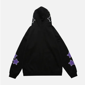 Sudadera con Capucha Extra Grande Unisex para Hombre, con Cierre Frontal, Logotipo, Estilo Urbano, Ecológica, Informal, Negra, de Algodón Tejido, con Estampado - Product Image 5
