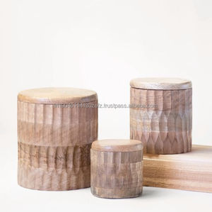 La mejor oferta, contenedor de almacenamiento de alimentos, artículos decorativos, uso para el hogar, cocina, bote hecho de madera y herramientas, almacenamiento y organización - Product Image 3