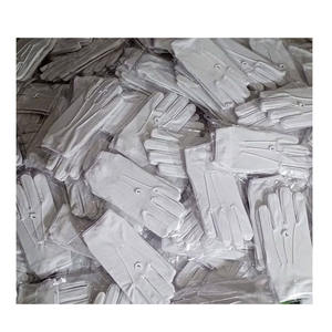 Guantes masónicos de algodón, blancos lisos, talla única, con 4 logotipos bordados que los hacen únicos en diseño y estilo. ¡Gran venta! Calidad premium. - Product Image 1