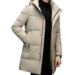 Blouson d'hiver matelassé pour homme, style business décontracté, imperméable, respirant, 100% duvet de canard, fermeture éclair, enduit, épaissi, long - Product Image 6