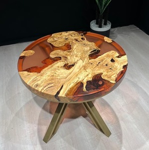 Modern Large Epoxy Resin Dining <b>Table</b> with <b>Clear</b> Finish Solid Wood for Home Furniture Luxury Handmade Countertop - Product Image 1