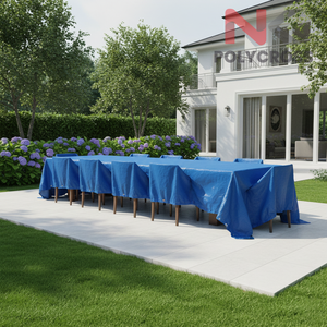 Housse de table d'extérieur enduite de PVC, protection contre le vent, housse de protection pour meubles, housse de table haute densité, résistante aux intempéries, housse de protection pour meubles de patio - Product Image 3