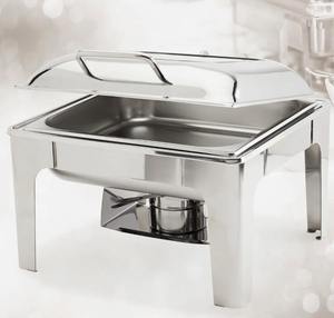 Elegant Stainless Steel Rectangular Chafer 8 Qt <b>Food</b> Warmer Serving Dish for Restaurant Banquet Use - Product Image 2