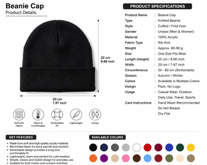 Gorro de Punto Beige Unisex, 100% Acrílico, con Borde, Color Sólido, Casual, Cálido para Invierno, para Adultos, 56-58CM de Circunferencia, Estilo Urbano, para Uso Diario - Product Image 5