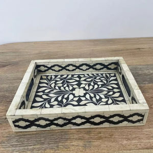 Bandeja Feng Shui de Lujo Hecha a Mano con Incrustaciones de Hueso Ecológicas, Diseño Decorativo Elegante, Calidad Premium para Servir en el Hogar y la Cocina - Product Image 1