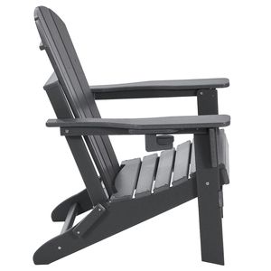 Set di 2 Sedie Adirondack Pieghevoli Portatili per Tutte le Stagioni, Arredo da Esterno con Portabicchieri, Set di Sedie per Braciere per Patio e Giardino - Product Image 2
