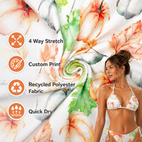 Tissu en polyester recyclé extensible dans les quatre sens, imperméable, respirant, à séchage rapide, imprimé sur mesure pour bikinis et maillots de bain