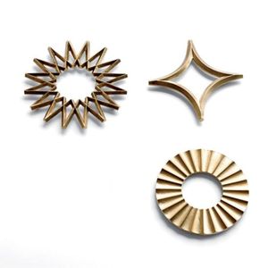 Handcrafted Brass Finished Metal Coaster Set Modern Minimalist <b>Table</b> <b>Protector</b> for Coffee <b>Table</b> Barware Restaurant Supplies Mat - Product Image 5