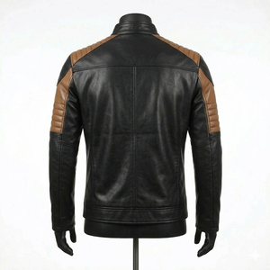 Hot Premium Quality Men's Leather <b>Jackets</b> 100% Original Cow Hide Breathable <b>Waterproof</b> Knitted Fabric Stylish Printing <b>Winter</b> - Product Image 5