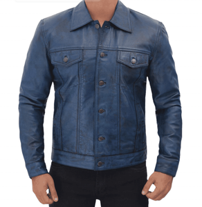 Chaquetas de Cuero Genuino para Hombre, Ecológicas, de Invierno, Corte Regular, Colores Sólidos, Mangas Largas, Elegantes, de Alta Calidad, Chaqueta de Cuero a la Moda - Product Image 4