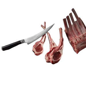 Cuchillo de Deshuesar y Filetear de 6 Pulgadas, Hoja Curva de Acero de Damasco con Mango de Madera Pakkawood Negra para Deshuesar, Recortar y Rebanar Pescado y Carne - Product Image 4