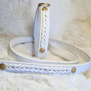 Genuine Leather <b>Braided</b> Dogs pet Collars offering durability comfort and premium pet fashion <b>accessories</b> for sale - Product Image 4