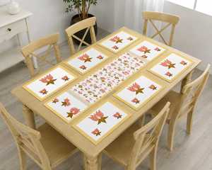 Cotton <b>Table</b> <b>Runner</b> Floral Printed <b>Table</b> Mat Washable Reusable Decorative Centerpiece for Home Wedding Banquet Hotel - Product Image 1