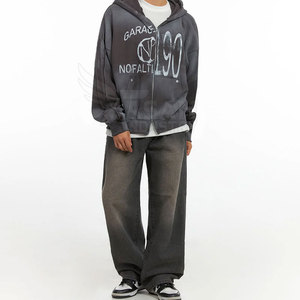 Sweat à capuche zippé sérigraphié, impression personnalisée, fermeture éclair intégrale, tissu doux, idéal pour les sweats à capuche de style streetwear - Product Image 5