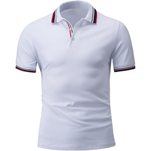 Polo de Algodón Grueso de Primera Calidad, Color Sólido, Cuello en Contraste, Bordado Personalizado, Pedidos al por Mayor - Product Image 5