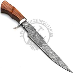 Couteau de camping à lame fixe, édition limitée, fait main, 19 pouces, acier Damas, couteau de chasse d'extérieur avec manche en bois de rose, couteau de survie - Product Image 2