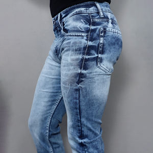 Jeans bleus extensibles pour hommes Gex, taille mi-haute, nouveau style, vente en gros sur mesure - Product Image 6