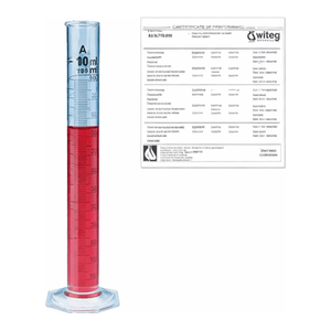 Cylindre gradué en verre borosilicate de classe A WITEG 50 ml 250 ml ASTM/USP & DIN/ISO pour la mesure de volume en laboratoire - Product Image 3