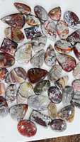 MAHNAJ GEMS Batu Akik Alami Bentuk Campuran Polesan Merah Putih Coklat Kuning Abu-abu Oranye Untuk Pembuatan Perhiasan