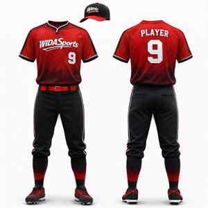Ensemble de maillot et pantalon de baseball personnalisé imprimé par sublimation, respirant, anti-humidité, 100 % polyester, printemps, noms d'équipe personnalisés - Product Image 1