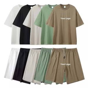 High Quality Summer Custom Logo <b>Mens</b> Streetwear Color Blocking Shorts T-Shirt Jogger <b>2</b>-<b>Piece</b> <b>Set</b> Twin <b>Set</b> 2025 - Product Image 1