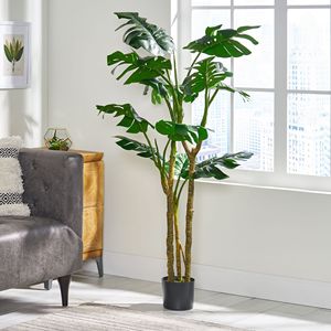 59-Inch Monstera <b>Artificial</b> <b>Tree</b> Indoor Decorative Feature - Product Image 3